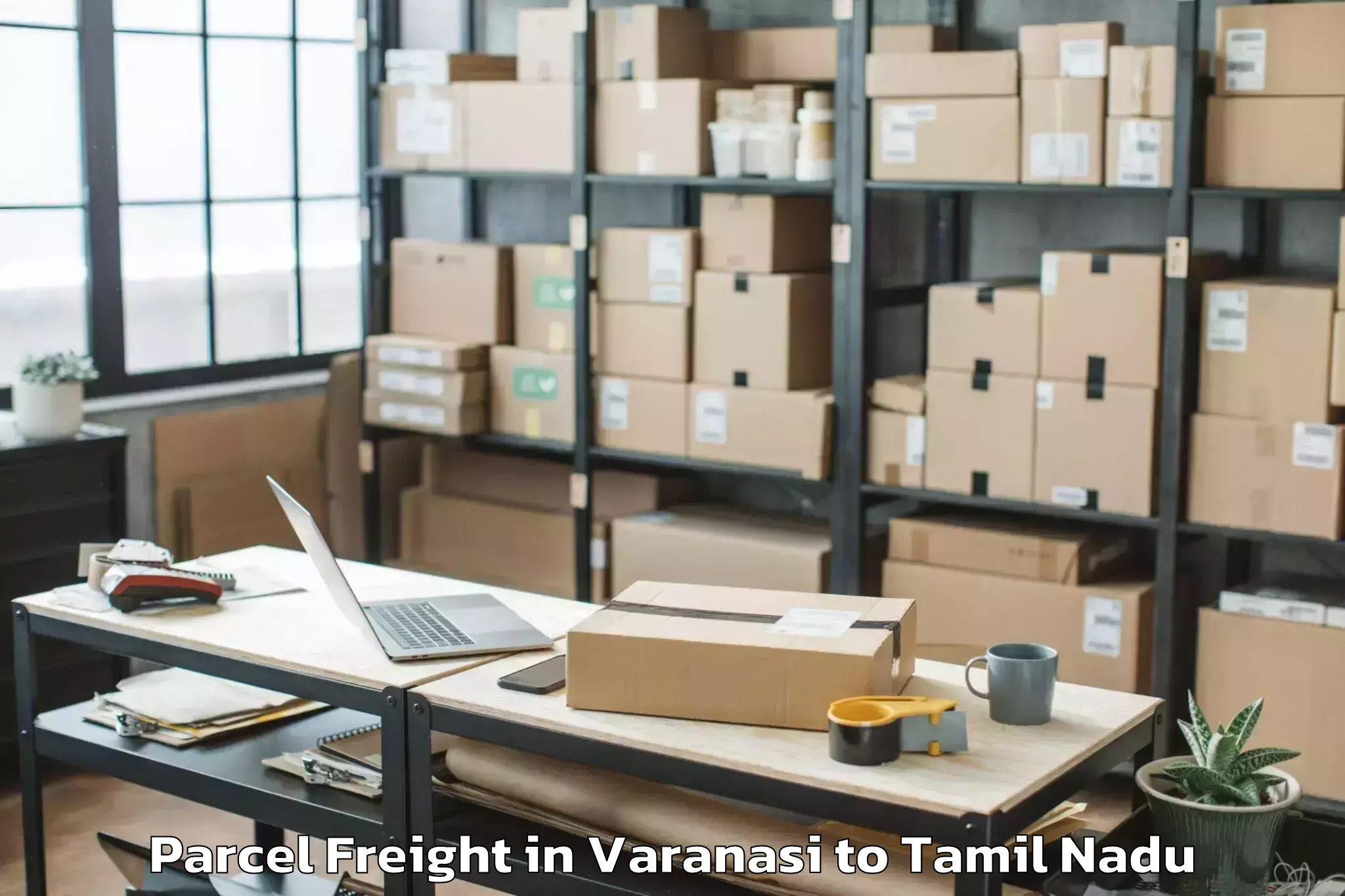 Book Varanasi to Thottiyam Parcel Freight Online